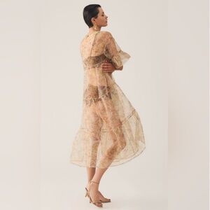 NWT Anthropologie Sheer Neutral Dress